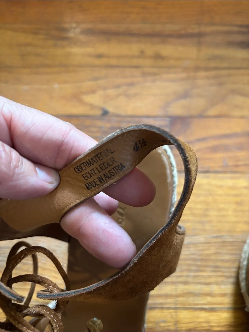 Paul Green Suede Lace-Up Wedge Sandals - Brown